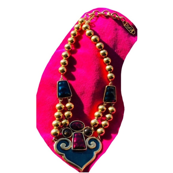 YSL Vintage Yves Saint Laurent Goossens Gripoix Necklace - Picture 3 of 8